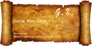 Germ Koridon névjegykártya